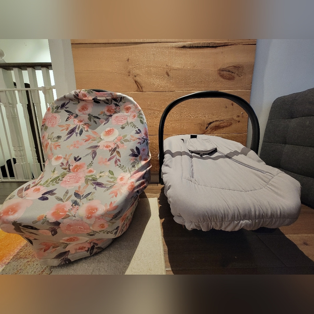 Jolly Jumper Sneak-A-Peek & Pobibaby 5-in-1 Floral Nursing Car Seat Cover